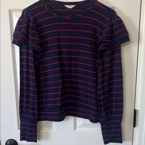 Caslon Navy and Red Striped Long Sleeve Tee